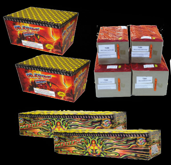 Firework Cakes & Barrages - Fanned barrage pack 2